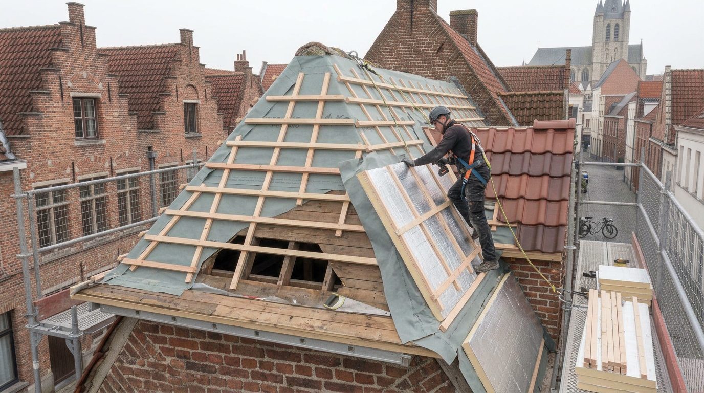 Dak tegelijk isoleren