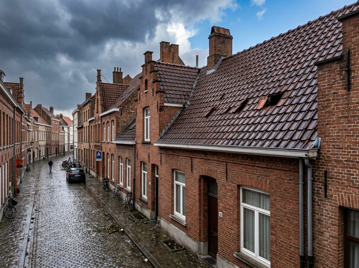 Daklekkage na storm of hevige regen