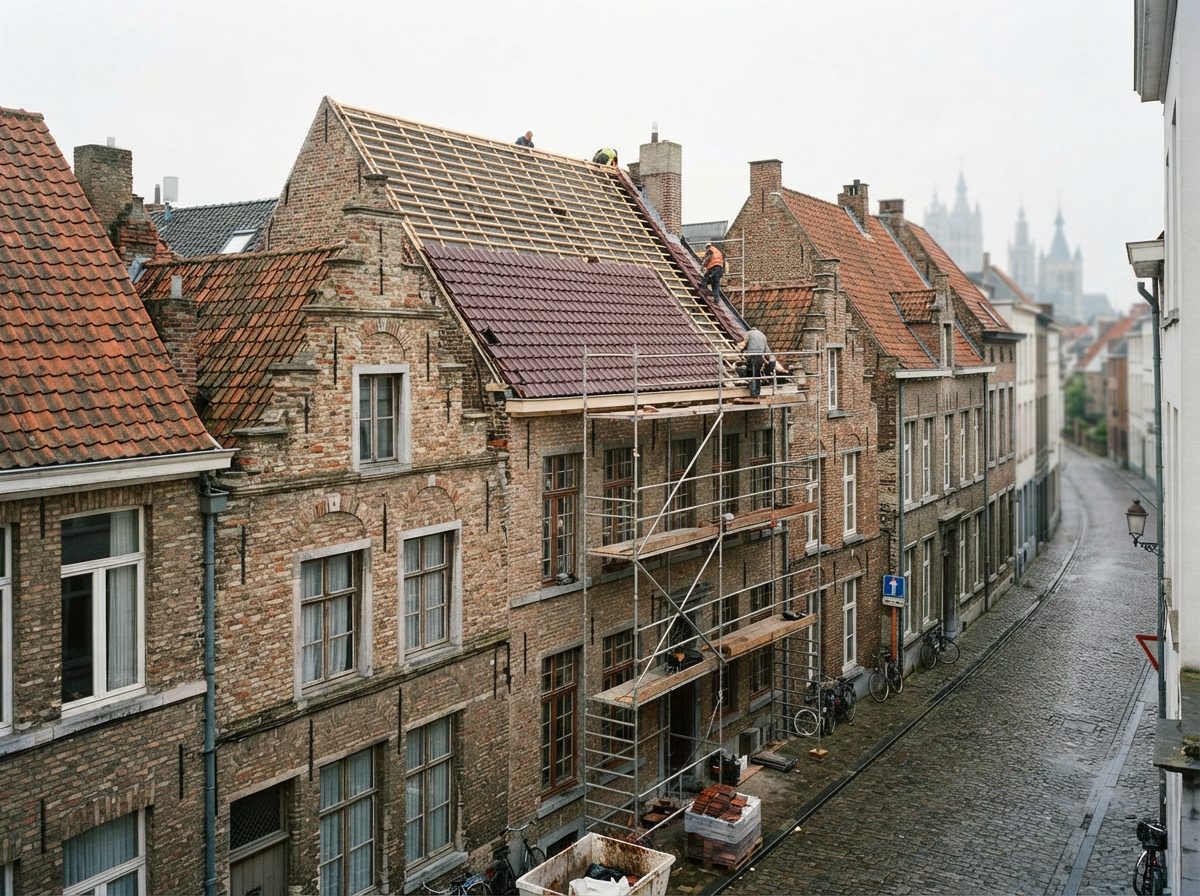 Een nieuw dak bij een Gentse rijwoning