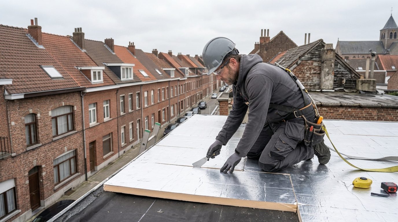 Eventueel nieuwe dakisolatie plaatsen Eventueel nieuwe dakisolatie plaatsen