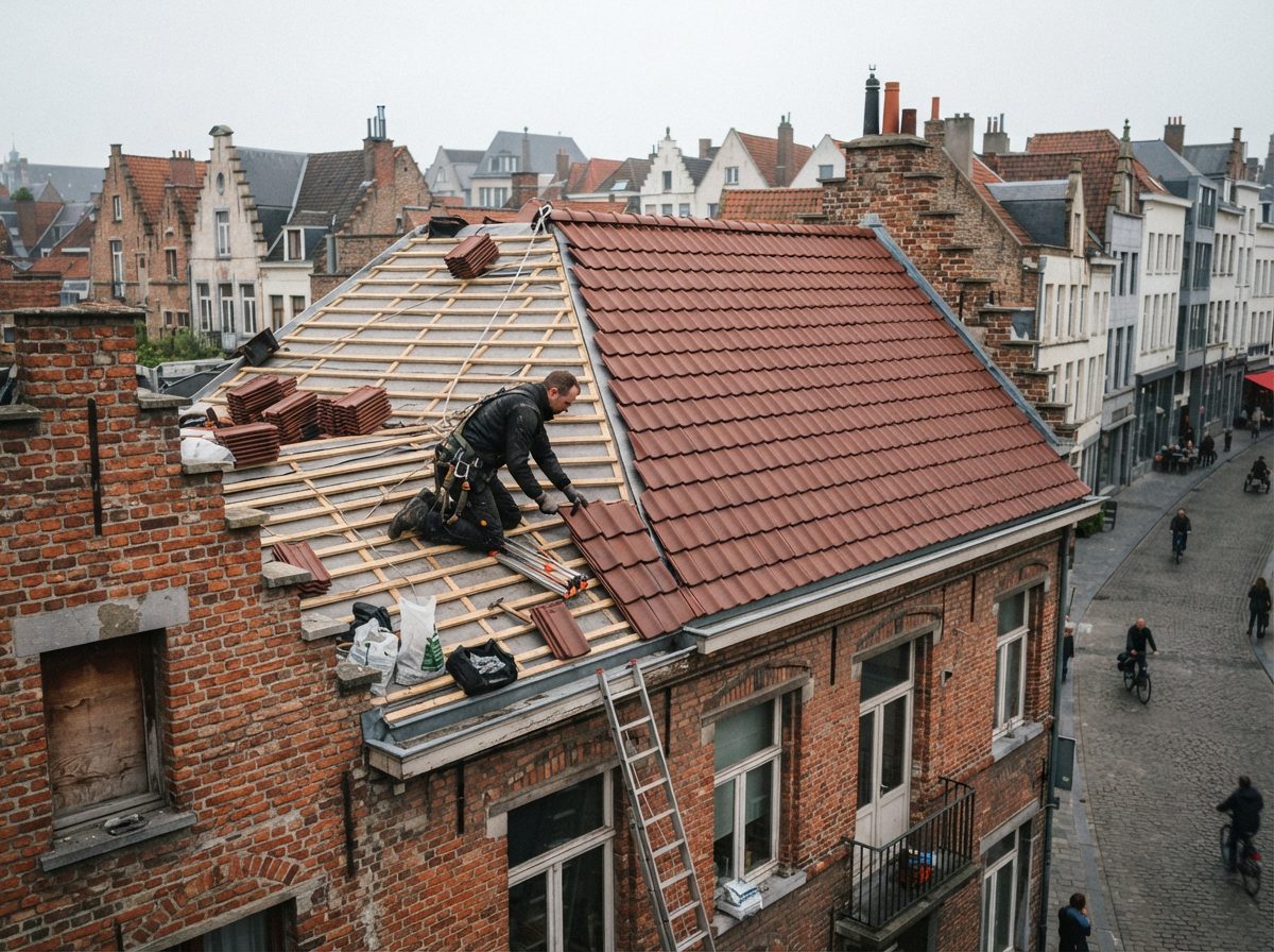 Hellend dak renoveren in Gent