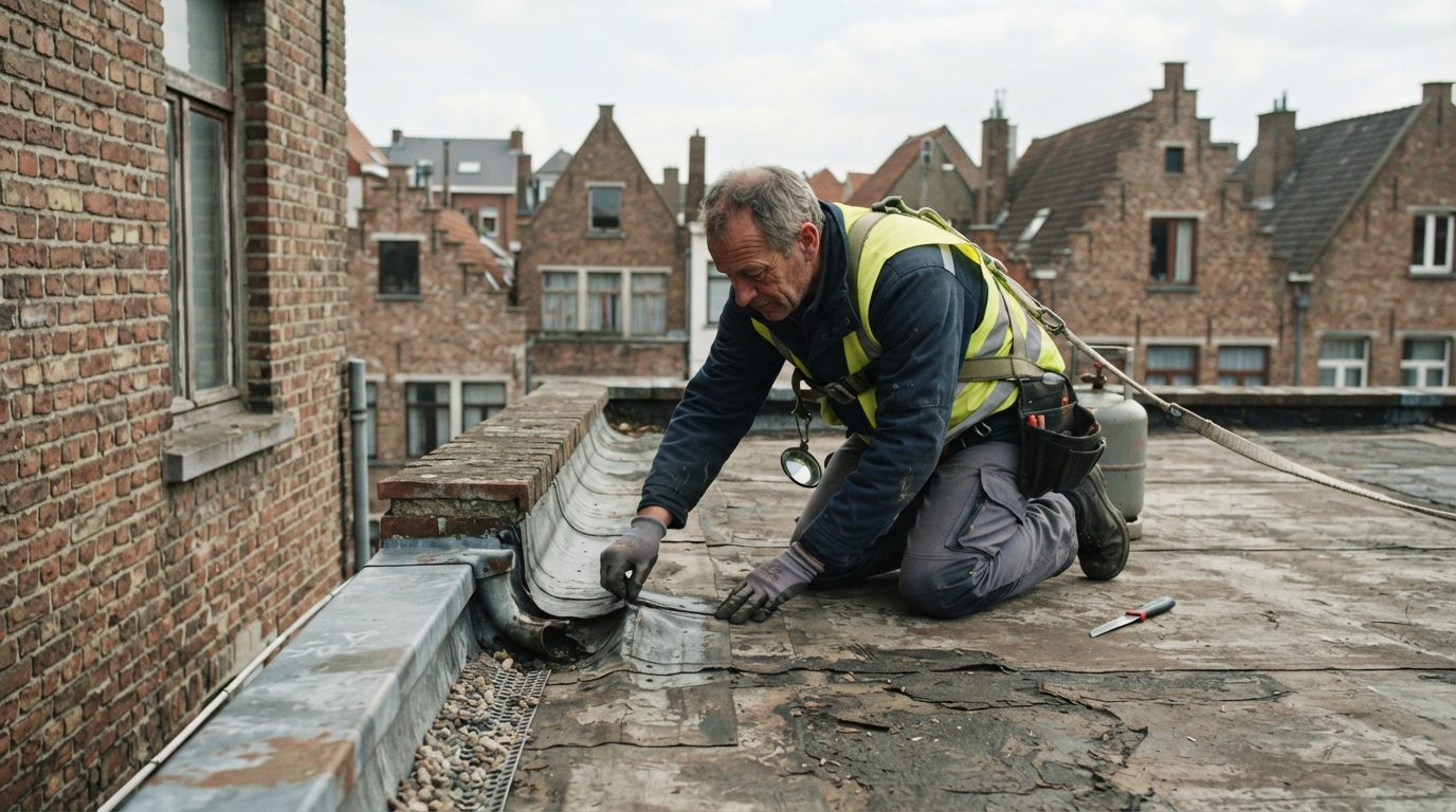 Inspectie van het bestaande platte dak