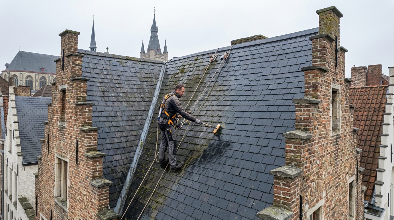 Leien dak reinigen
