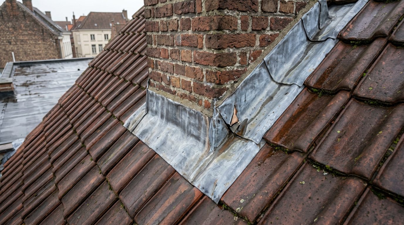 Lekkage rond een schoorsteen