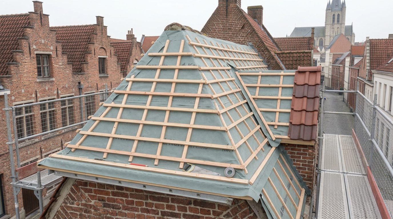 Onderdak en panlatten controleren vernieuwen