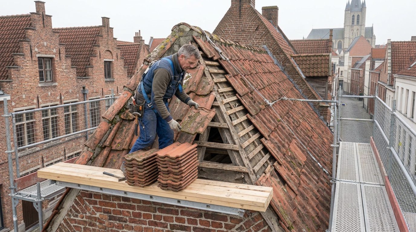 Oude dakpannen verwijderen