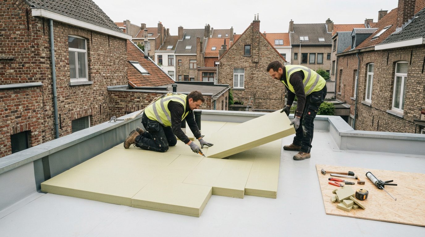 Plat dak isoleren tijdens renovatie
