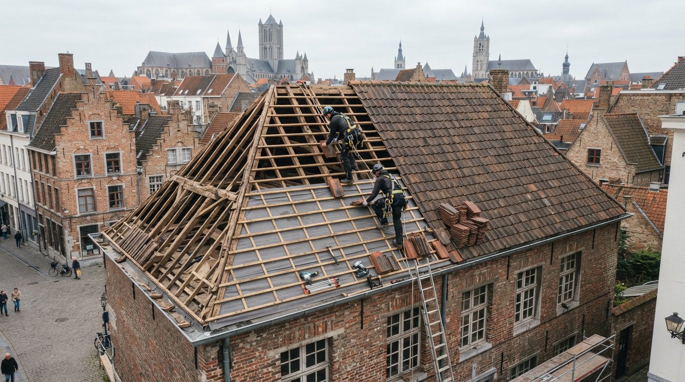 Wat gebeurt er bij de renovatie van een hellend dak