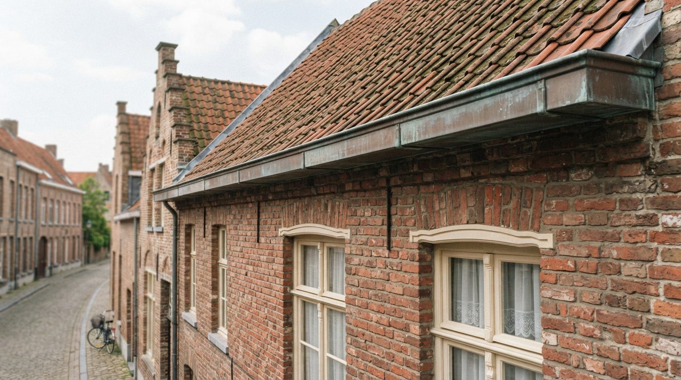 bakgoot-gent Traditionele bakgoot aan een oudere stadswoning.